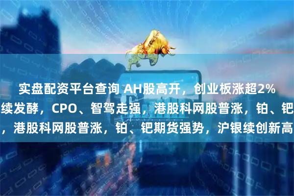 实盘配资平台查询 AH股高开，创业板涨超2%，海南自贸区概念股持续发酵，CPO、智驾走强，港股科网股普涨，铂、钯期货强势，沪银续创新高