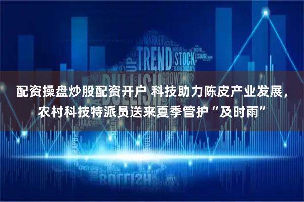 配资操盘炒股配资开户 科技助力陈皮产业发展，农村科技特派员送来夏季管护“及时雨”