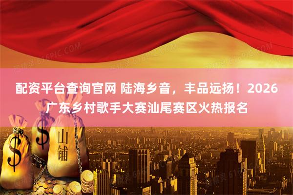 配资平台查询官网 陆海乡音，丰品远扬！2026广东乡村歌手大赛汕尾赛区火热报名