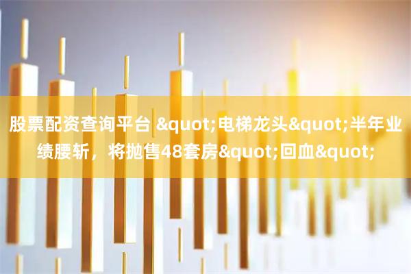 股票配资查询平台 "电梯龙头"半年业绩腰斩，将抛售48套房"回血"